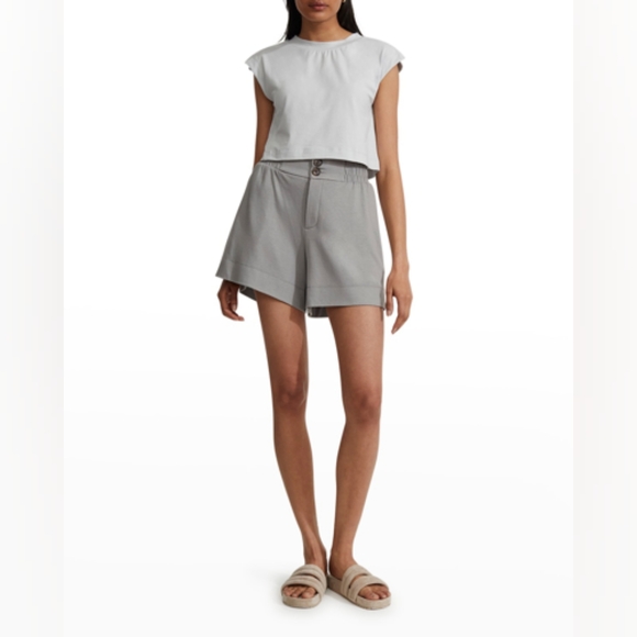 Varley Pants - VARLEY Henderson High-waist Shorts In Gray Flannel